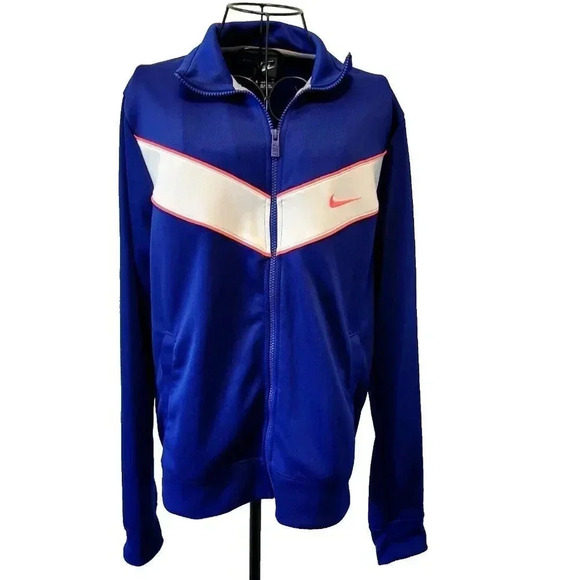 Nike Jackets & Blazers - Nike Tennis Track Jacket Medium Women's Full Zip Blue Pink White Colorblock